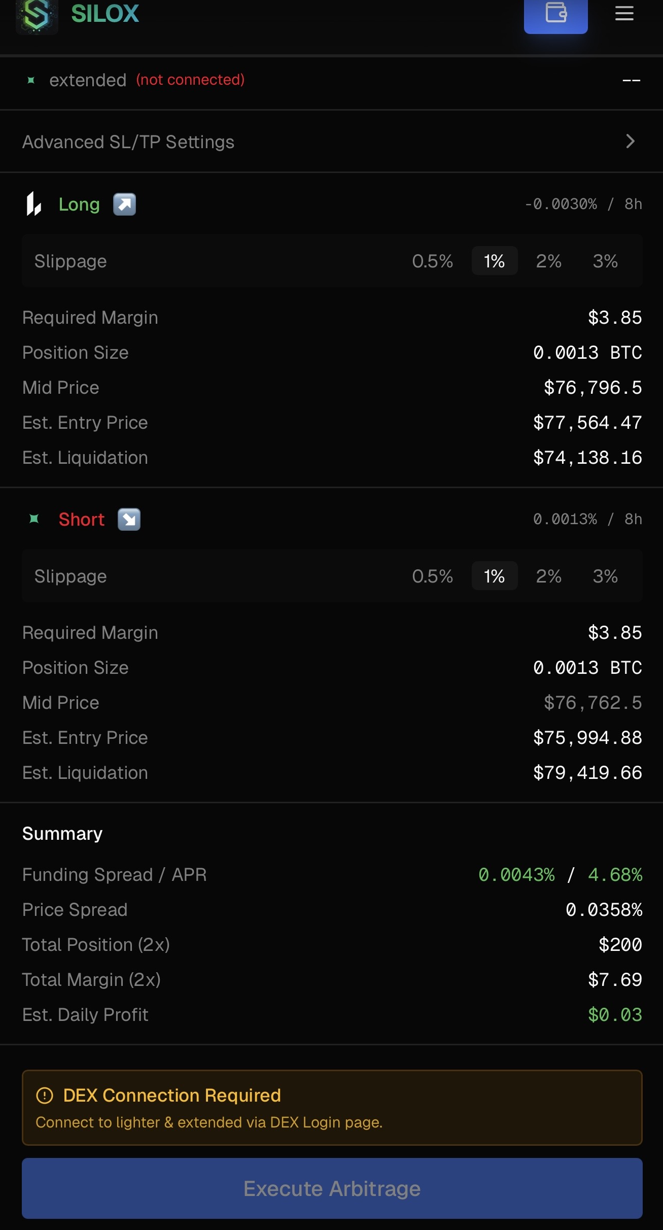 Mobile Funding Rate Arbitrage